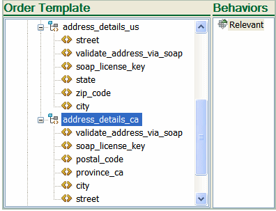 Shows address fields in Design Studio.