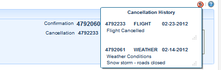 Cancel History from Reservation