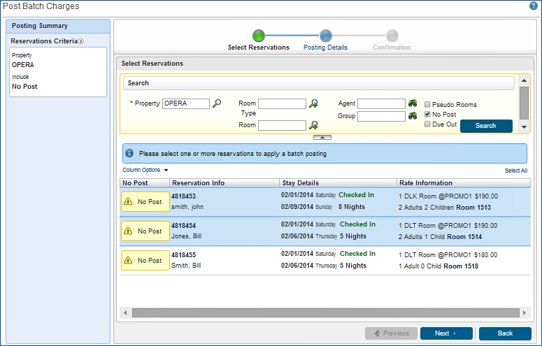 Apply Batch Posting steps - first screen
