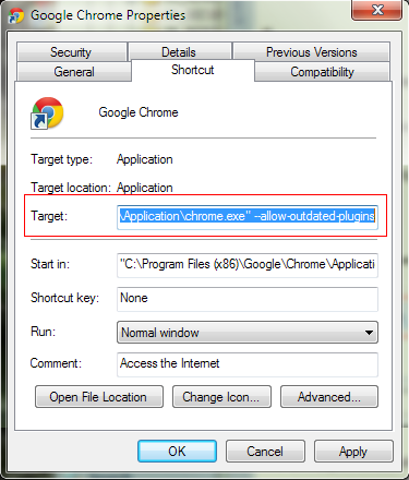 add --allow-outdated-plugins switch to Chrome's target command line