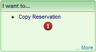Copy Reservation Step 1 - Copy Reservation action link