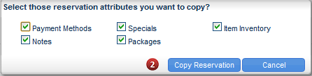Copy Reservation Step 2 - Select attributes to copy