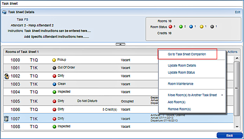 EZTask Task Sheet Details screen > Actions > Go to Task Companion