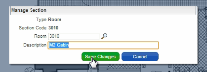 Mapping the Floor Plan - enter room number and description for the area