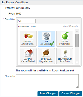 Room Conditions - Edit (thumbnail view)