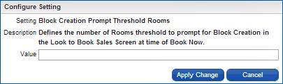 Parameter Block Creation Prompt Threshold Rooms setting