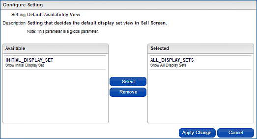 Parameter Look to Book Default Availability View setting