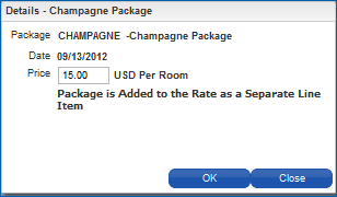 Packages - view detail - separate line item