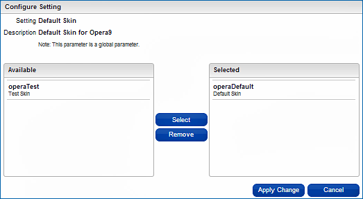 sample Parameter editing values for Default Skin