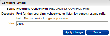 Recording Control - Port setting (for pause, resume)