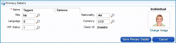 Profile Primary Details Edit