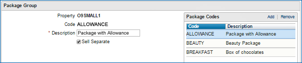 Sell Separate - Package Groups