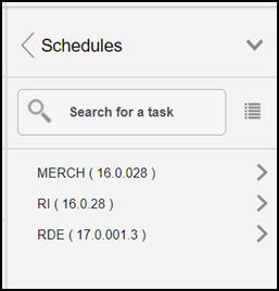 Schedules Menu