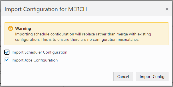Import Configuration Dialog