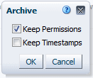 Archive dialog