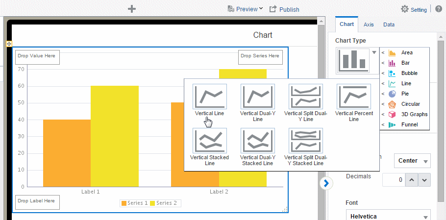 Changing the chart toolbar