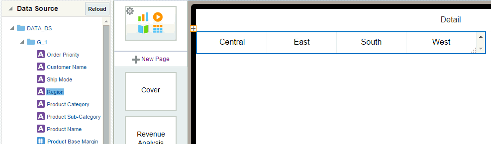 Filter component showing order status