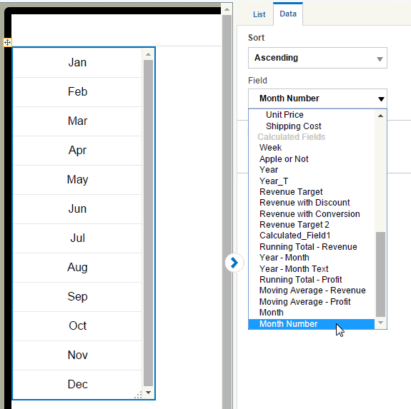 Setting List sort order