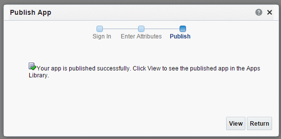 Validation Dialog that App is published