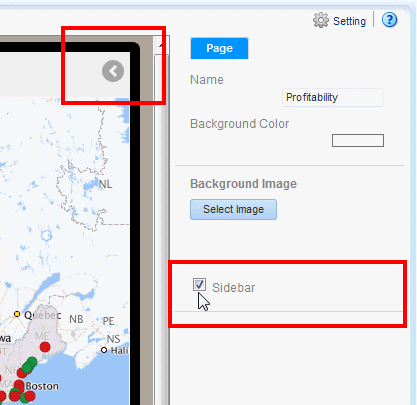 Setting the Sidebar property to true