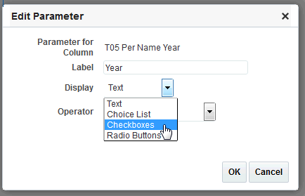 Setting parameter display option