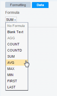 Selecting a formula for the total cell