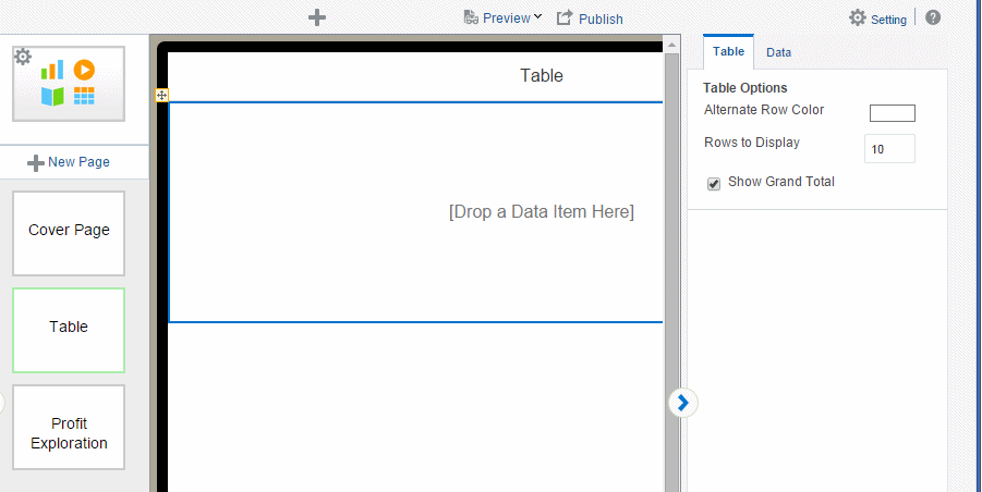 Example of inserted table