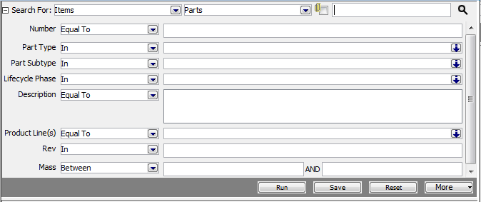 Parametric search window, Java Client