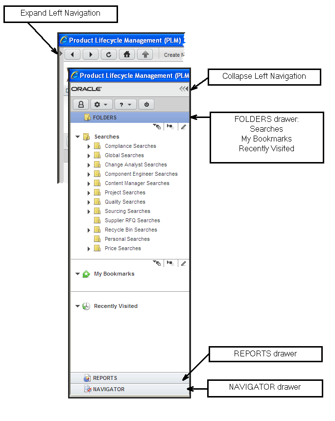 Web Client Navigation Pane details