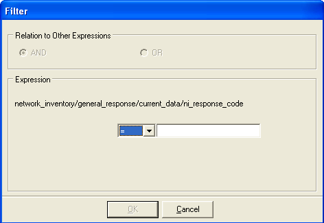 Screen capture of the filter window in OSM Administrator.