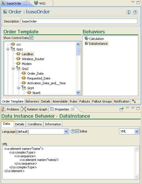 Screen capture of data element properties in Design Studio