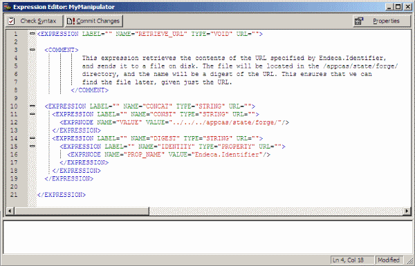 Example of the record manipulator expression editor.
