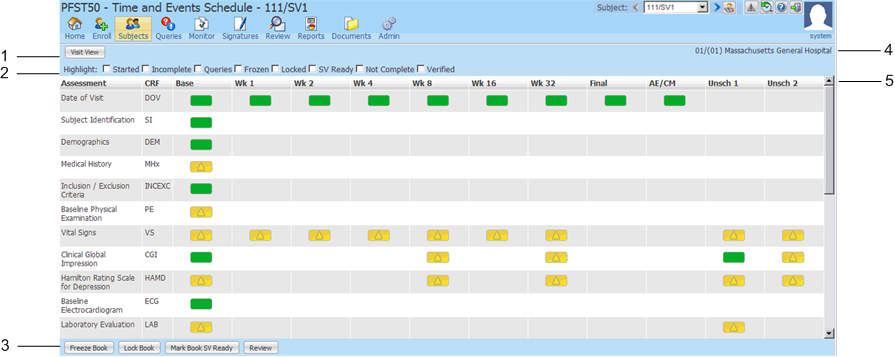 Graphic. Time and Events Schedule Form view components. Surrounding text describes 206584.bmp.