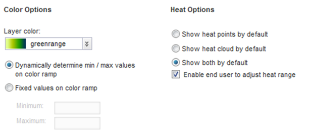 Layer properties for a heat map layer