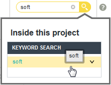 Keyword Search results panel with icon for locale list