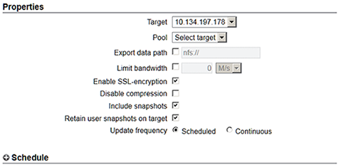 image:Add Replication Action(복제 작업 추가) 화면
