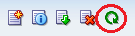Refresh Table icon selected in the Service Logs toolbar