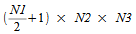 image:((N1 / 2) + 1) × N2 × N3