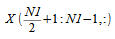 image:X ((N1 / 2) + 1 : N1-1,:)