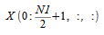 image:X(0:(N1 / 2) + 1, :, :)