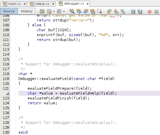 image:evaluateField にラベンダーストライプが表示された「エディタ」ウィンドウ