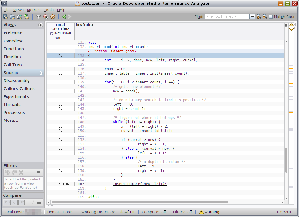 image:「ソース」ビューには insert_good() 関数が表示されます