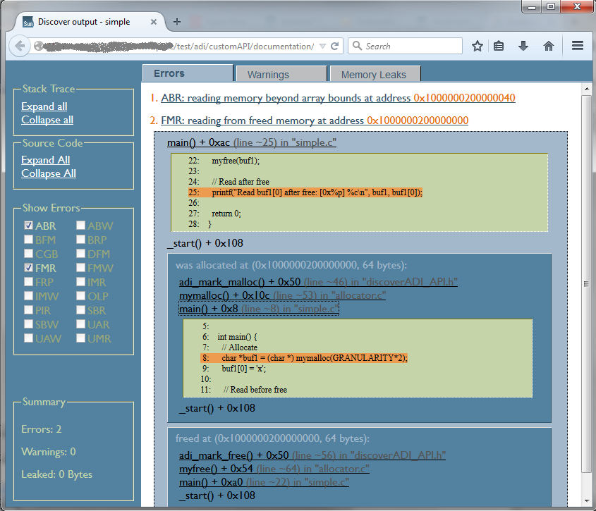 image:discover 使用定制内存分配器生成的 HTML 报告