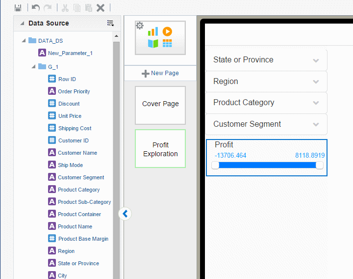 Inserting a numeric field as a slider