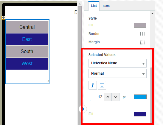 Filter font customization options