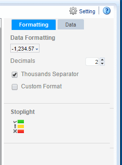 Metric field toolbar