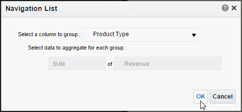 Selecting column to define second-level navigation