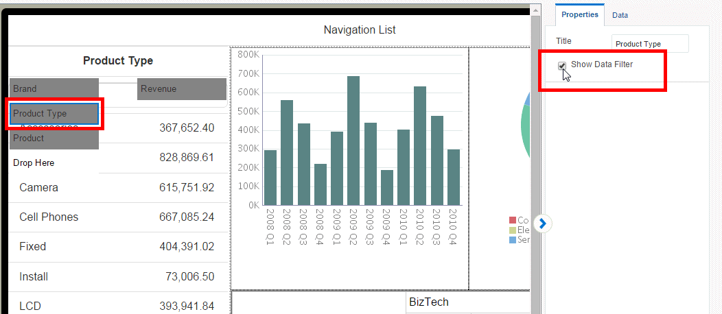 Enabling the Filter property