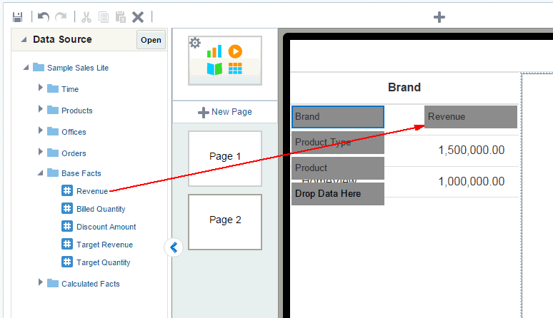 Choosing aggregation field and function