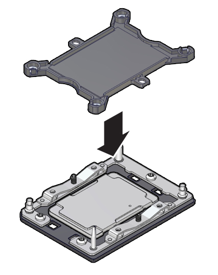 image:Figure showing how to install the processor socket                                     cover.